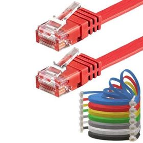 IRENIS CAT6 Yassı RJ45 Ethernet 3 m Kırmızı Network İnternet Kablosu