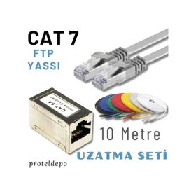 IRENIS CAT7 FTP Gri 10 m Yassı Network Kablosu
