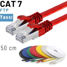 IRENIS CAT7 Kırmızı 50 cm Yassı FTP Ethernet Network LAN İnternet Kablosu