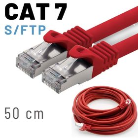IRENIS CAT7 Kırmızı 50 cm Yassı FTP Ethernet Network LAN İnternet Kablosu