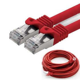 IRENIS CAT7 Kırmızı 50 cm Yassı FTP Ethernet Network LAN İnternet Kablosu
