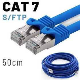 IRENIS CAT7 Mavi 50 cm Yassı FTP Ethernet Network Lan İnternet Kablosu