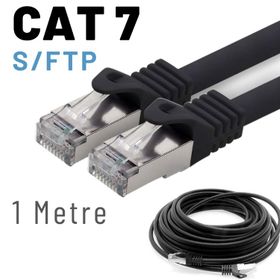 IRENIS CAT7 Siyah 1 m Yassı FTP Lan İnternet Kablosu