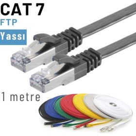 IRENIS CAT7 Siyah 1 m Yassı FTP Lan İnternet Kablosu