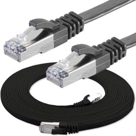 IRENIS CAT7 Siyah 15 m Yassı FTP Ethernet Network LAN İnternet Kablosu