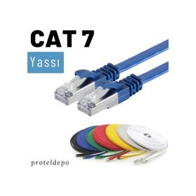 IRENIS CAT7 Siyah 15 m Yassı FTP Ethernet Network LAN İnternet Kablosu
