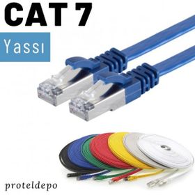 IRENIS CAT7 Siyah 15 m Yassı FTP Ethernet Network LAN İnternet Kablosu
