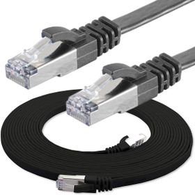 IRENIS CAT7 Siyah 3 mt Yassı FTP 5 Adet Network Ethernet Kablosu