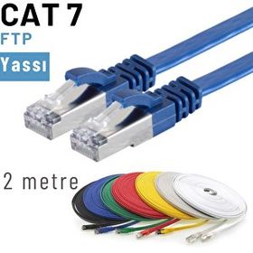 IRENIS CAT7 Yassı FTP Ethernet Network Mavi 2 m Lan İnternet Kablosu