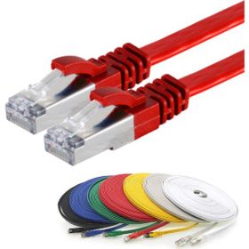 IRENIS CAT7 Yassı FTP Kırmızı 15 Metre Ethernet Network Lan İnternet Kablosu