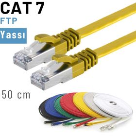 IRENIS CAT7 Yassı FTP Sarı 50 cm Ethernet Network Lan İnternet Kablosu