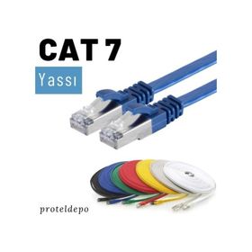 IRENIS CAT7 Yassı FTP Sarı 50 cm Ethernet Network Lan İnternet Kablosu