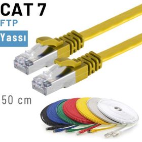 IRENIS CAT7 Yassı FTP Sarı 50 cm Ethernet Network Lan İnternet Kablosu