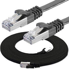 IRENIS CAT7 Yassı FTP Siyah 7.5 Metre Ethernet Network Lan İnternet Kablosu