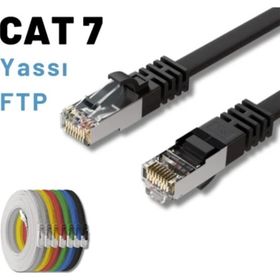 IRENIS CAT7 Yassı FTP Siyah 7.5 Metre Ethernet Network Lan İnternet Kablosu