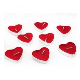 İrhanlar 50 Adet Tea Light Kalpli Kırmızı Mum