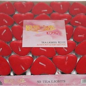 İrhanlar 50 Adet Tea Light Kalpli Kırmızı Mum