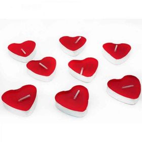 İrhanlar 50 Adet Tea Light Kalpli Kırmızı Mum