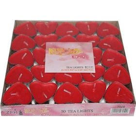 İrhanlar 50 Adet Tea Light Kalpli Kırmızı Mum