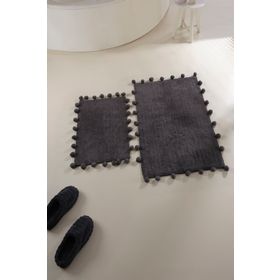 İrya Alya %100 Pamuk Antrasit 40x60+60x90 Banyo Paspası