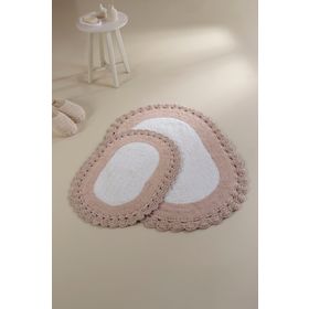 İrya Bianca %100 Pamuk Ekru 40x60+60x90 Banyo Paspası