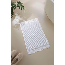 İrya Lavish Beyaz 50x70 cm %100 Pamuk El Örgüsü Banyo Paspası