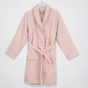 İrya Pembe Becca Nakışlı Bornoz