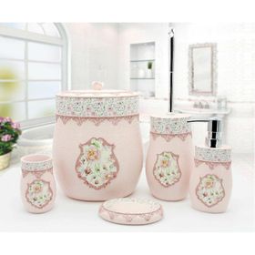 İrya Rosalinda Pembe 5 Parça Banyo Seti