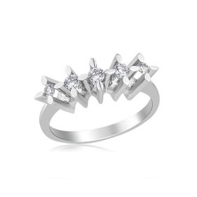İryum Mücevher PY4844-2 18 Ayar 0.44 ct E-FVS Pırlanta Beş Taş Yüzük