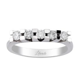 İryum Mücevher PY4844-2 18 Ayar 0.44 ct E-FVS Pırlanta Beş Taş Yüzük