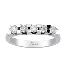 İryum Mücevher PY4844-2 18 Ayar 0.44 ct E-FVS Pırlanta Beş Taş Yüzük