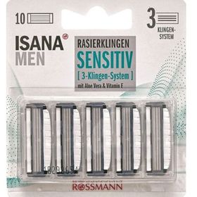 Isana 10 Adet Men 3 Bıçaklı Yedek Başlığı Hassas Ciltler İçin Tıraş Bıçağı