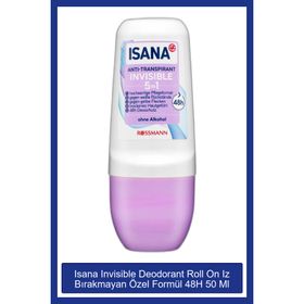 Isana İz Bırakmayan Özel Formül 48 Saate Kadar Etkili 50 ml Invisible Deodorant Roll On