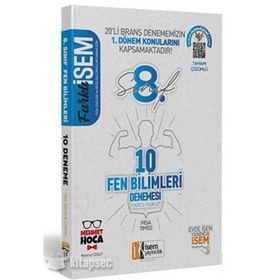 İsem Yayınları 8. Sınıf LGS 1. Dönem Fen Bilimleri 10 Branş Deneme