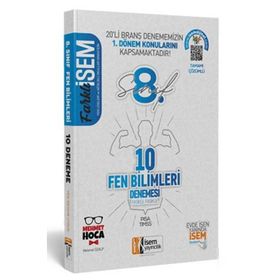 İsem Yayınları 8. Sınıf LGS 1. Dönem Fen Bilimleri 10 Branş Deneme