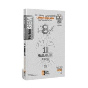 İsem Yayınları 8. Sınıf LGS 1. Dönem Matematik Farklı İsem 10 Branş Deneme