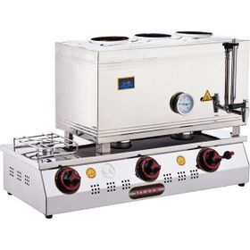 Işıkgaz Silverinox Doğalgaz Elektrikli 40 lt 3 Demlikli Çay Kazanı
