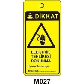 İşlev İş Güvenliği Elektrik Tehlikesi Dokunma Levhası