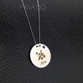 İsme Kişiye Özel 925 Ayar Panda Baskılı Kadın Gümüş Kolye