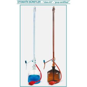 İsolab 019.05.010 10 ml Otomatik Amber PTFE Ara Musluklu As Kalite Büret