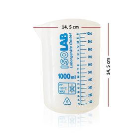 İsolab 1000 ml Beher Mavi Skala Ölçü Kabı
