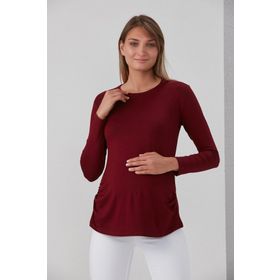 Işşıl 0362 Viskon Körüklü Düz Hamile Uzun Kol T-shirt