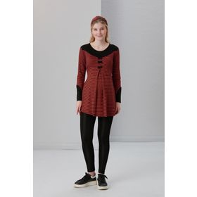 Işşıl 04067 Çizgili Viskon Mini Üçlü Fiyonk Hamile Bluzu