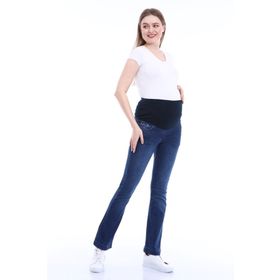 Işşıl 133-Çift Rivet Yarım İspanyol Paça Hamile Kot Pantolon