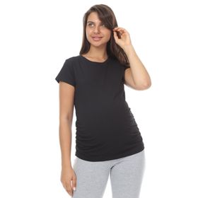 Işşıl 4441 Pamuk Lycra Sıfır Yaka Kısa Kol Hamile T-Shirt