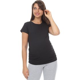Işşıl 4441 Pamuk Lycra Sıfır Yaka Kısa Kol Hamile T-Shirt