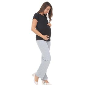 Işşıl 4441 Pamuk Lycra Sıfır Yaka Kısa Kol Hamile T-Shirt