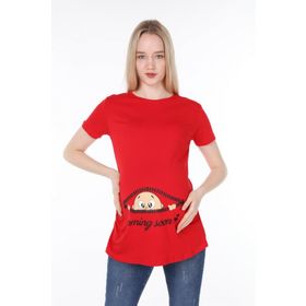 Işşıl 4473 Fermuardan Bakan Bebek Viskon Hamile Kısa Kol T-shirt