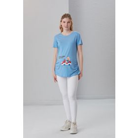 Işşıl 4474 Babasının Oğlu Geliyoor Viskon Hamile Kısa Kol T-Shirt