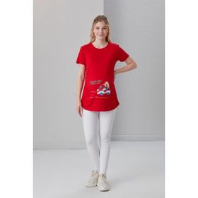 Işşıl 4474 Babasının Oğlu Geliyoor Viskon Hamile Kısa Kol T-Shirt